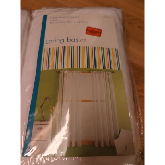 Spring Basics Sheer Window Panels White 120” X 84” - Picture 2 of 9